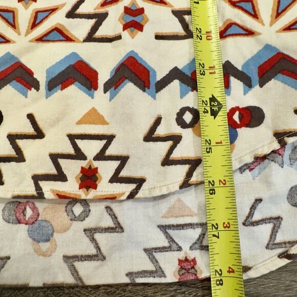 American Eagle Classic Fit Aztec Southwestern Print Half Button Up Shirt Medium - Picture 6 of 9